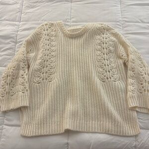 Cream Anthropologie Sweater